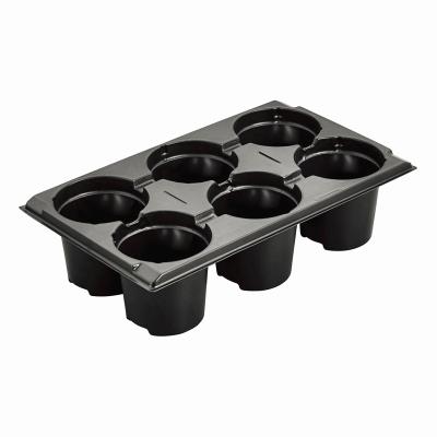 China Wholesale New Design Durable 6 Cell Gardening Seedling Tray Seed Trays Seedling Starter Grow Plastic Seedling Crib Tray for sale