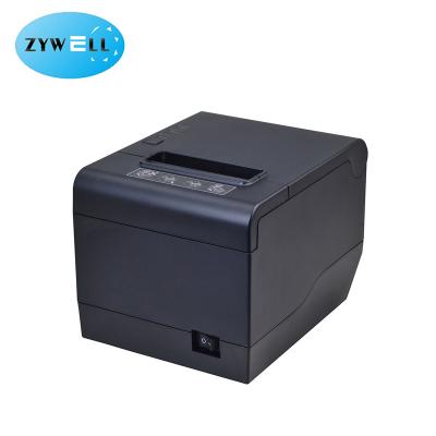 China Newest ZY808 230mm/s USB LAN port 80mm black thermal receipt printer with auto cutter for sale