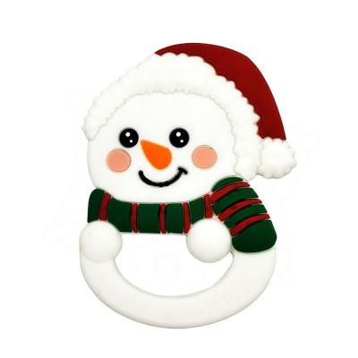 China New Design Reusable Custom Baby Teether Toys Soft Food Grade Christmas Silicone Teether Bpa Free Baby Teether for sale