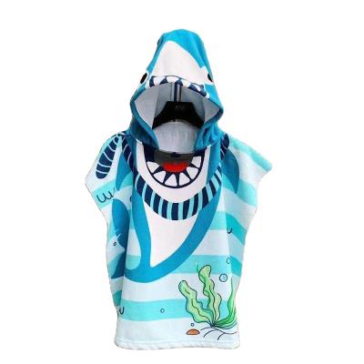 China Child Safe Towel Cotton Velvet Hood Baby Beach Towel Bathrobe Cape Hoodie Coral Sweater for sale