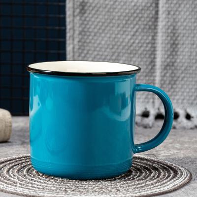 China Viable Wholesale Promotional Custom Logo Sublimation Coffee Blue Ceramic Mug for sale