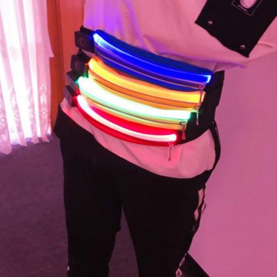 China With USB LED Flashing Hold Belt Pouch Running Bag For Runners Adults Kids Walking Gift Glow Party Bar Wedding Recycling Festival for sale