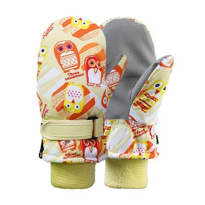 China Wholesale OEM Winter Warm Snow Non-slip Windproof Waterproof Kids Skiing Snowboarding Children Ski Mittens Gloves For Child for sale