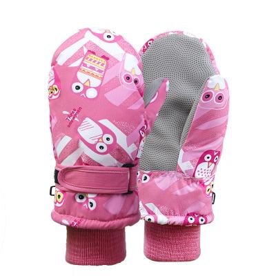 China OEM Winter Waterproof Windproof Non-slip Kids Thicken Ski Gloves Unisex Outdoor Waterproof Warm Snow Mittens Extended Wrist Windproof Ski Gloves for sale