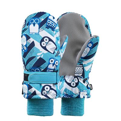 China Hot Kid Windproof Outdoor Ski Gloves Snowboard Gloves OEM Sports Gloves Girls Non-slip Cartoon Windproof Waterproof Boys for sale