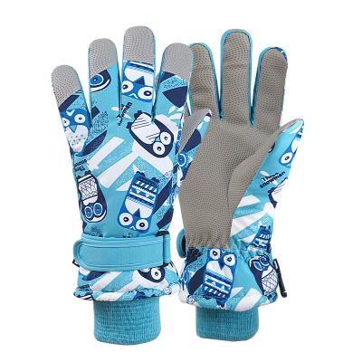 China OEM Waterproof Windproof Non-slip Cartoon Thicken Outdoor Sport Kids Ski Warm Winter Gloves For Cycling Waterproof Children for sale