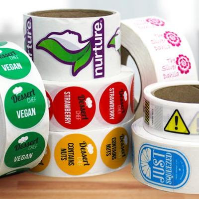 China Waterproof Custom Adhesive Colorful Sticker Round Roll Adhesive Label Sticker Printing for sale