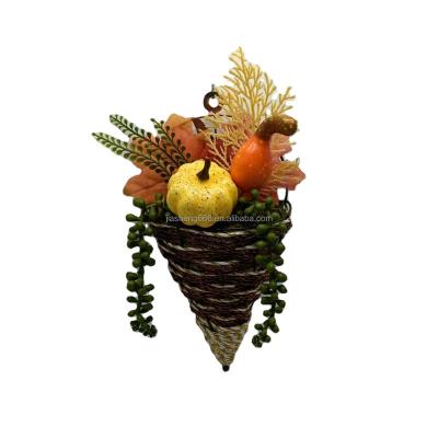 China High Quality Artificial Indoor Decoration Gift Pumpkin Plant Chlorophytum Bonsai Wall Hanging Decoration for sale