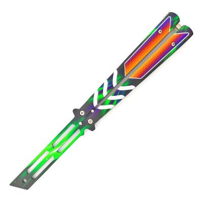 China New Screw Release Amazon Hot Selling Style Pocket Butterfly Training Knife Practice Trainer With Unique 3D Printing Pattern for sale