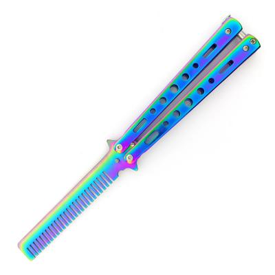 China New Screw Release Knife Butterfly Comb Camping Folding Playing Knife Pocket Knife for sale