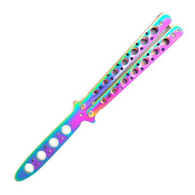 China Fast Shipping Screw Release Wholesale Stainless Steel Handle Folding Butterfly Training Outdoor Knife for sale