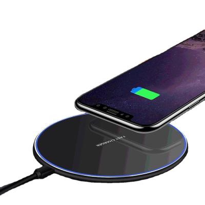 China Custom Mobile Phone Chargineer Qi Fast Charging Pad For iPhone Oppo Charging On Amazon CE FCC ROHS Phone Adapter 10W Wireless Charger for sale