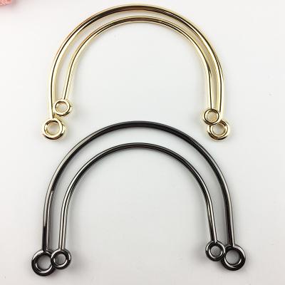 China Metal handbags bags and hardware zinc alloy accessories round metal handle bag hardware packaging handle for sale