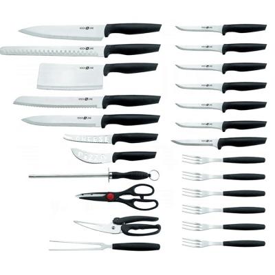 China Sustainable High Quality 25pcs Stainless Steel Professional Knife Set With Gift Box for sale