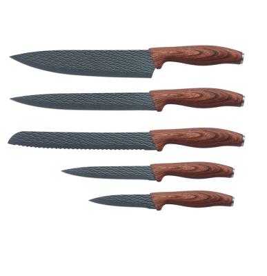 China Viable lucky knife set with wood as handle and blades for sale