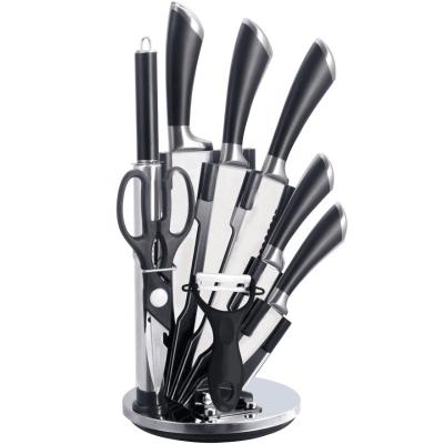 China Sustainable 9pcs Stainless Steel Kitchen Knife Block Set For Home for sale