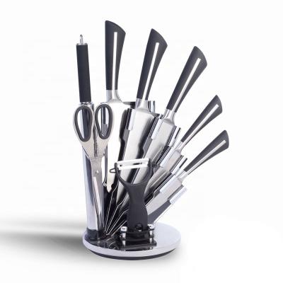 China Sustainable Hot Selling 8 Piece Stainless Steel Kitchen Knife Set With Stand for sale