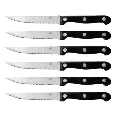 China Hot-selling Stainless Steel Stocked 6pcs Stainless Steel 5 Inch Steak Knife Set for sale