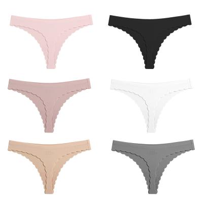 China Antibacterial Silk Breathable One Piece Panties Women Underwear Women Ice Seamless Thongs For Women for sale