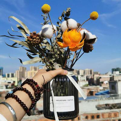 China As Pictures Show Natural Dry Flower Bouquet Combination Creative Dried Flowers INS Flower Vase Nordic Style Dried Set for sale