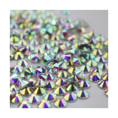 China Rhinestone factory supplies hotfix rhinestone round glass flat back rhinestone for sale