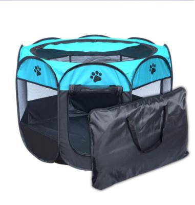 China Factory Product Eight Angles Pet Fence Folding Fence Wholesale Viable Cat Delivery Room Scratch-Resistant Pet Kennel Tent for sale