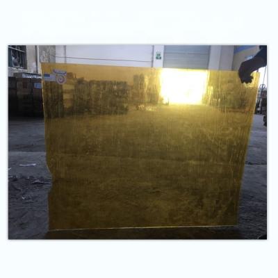 China Never Fade Gold Yellow Transparent Color Stained Glass For Window Glass for sale