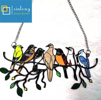 China Traditional stained glass bird pendant for creative Easter gifts for sale