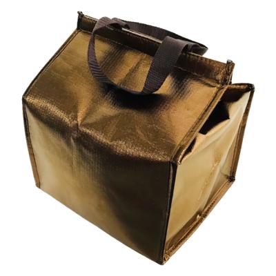 China Waterproof Custom Food Deliveryl Ice Cooler PP Lunch Soft Picnic Non Woven Foldable Large Cooler Bags Bag Insulated Aluminum Foil Thermal for sale