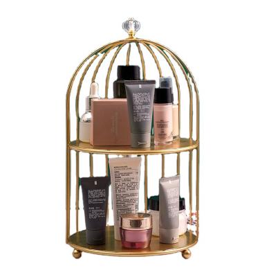 China Scandinavian style and simplicity, lightweight, luxurious and convenient storage Nordic double-layer single-handle birdcage crystal storage for sale