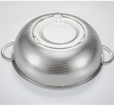 China Stainless Steel Fruit And Vegetable Sustainable Drain Basket With Perforated Leaking Basin Strainer Screen Mesh for sale