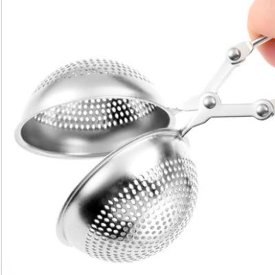 China Durable 304 Stainless Steel Long Handle Tea Filter Tea Ball Seasoning Filter Mesh Strainer for sale