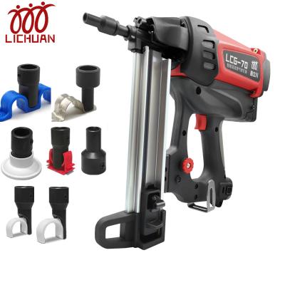 China Cordless Gas Nail Gun LCG-60 Battery Uesd For Gas Interlocked Concrete Tool Air Nail Gun Hydro Stong Attachment Installation for sale