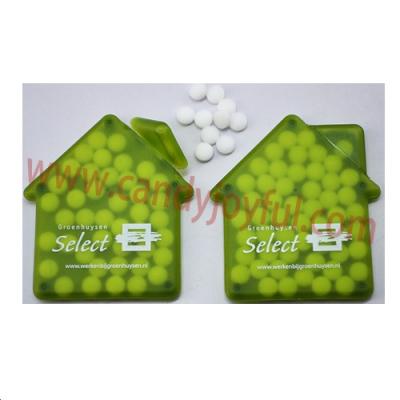 China House Shape Sugar Free Plastic Candy Box With Sugar Free Mint Candy for sale