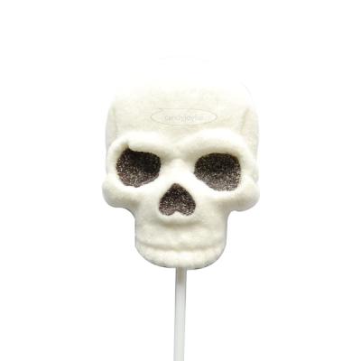 China Natural Marshmallow Skull Halloween Candy White Lollipop Candy for sale