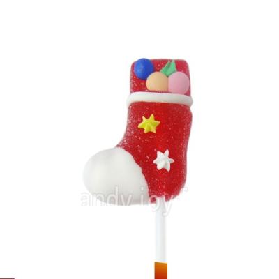 China Natural Christmas Candy Fruit Jelly Lollipop for sale