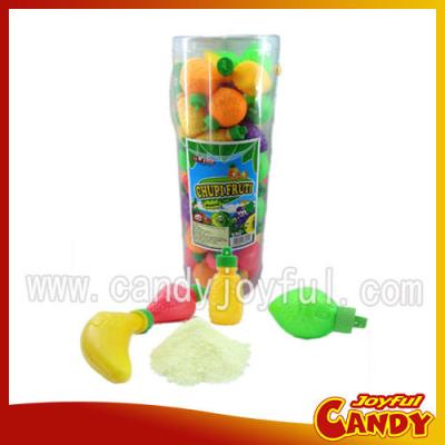 China 8g Glucose Fruit Dextrose Candy Powder Bottle Sour Candy Fruit Shape Candy for sale