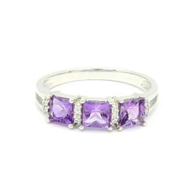 China CLASSIC Hot Sale Fashion 18K 14K 9K Amethyst Jewelry Wedding Engagement Ring For Women Gift for sale