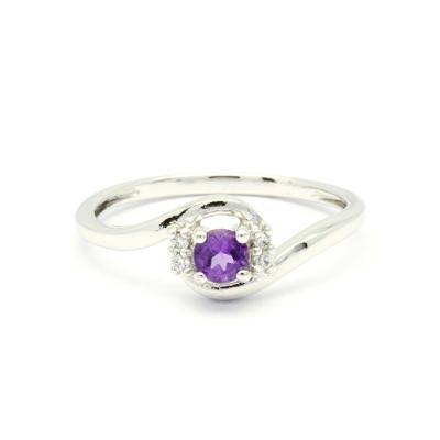 China CLASSIC Wholesale Price Amethyst 18K 14K 9K White Gold PS Ring Anniversary Engagement Gift For Women for sale