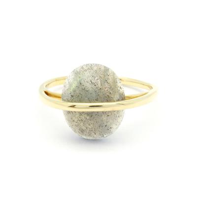 China CLASSIC Yellow Gold RING LABRADORITE 18K 14K 9K Ring Anniversary Engagement Gift For Women for sale