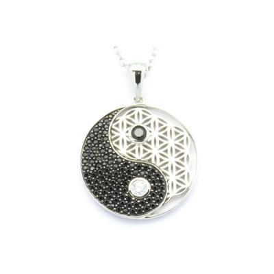 China Mix CLASSIC 925 Silver Flower Pendant Of Life + Yin Yang Necklace And Nice Match Necklaces For Ladies for sale