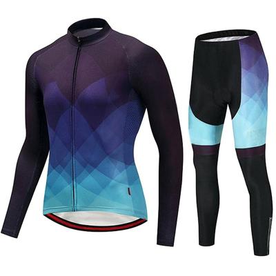 China Breathable Custom Sublimated Winter Tank Tops Cycling Pants Cycling Long Sleeve Tank Top And Pants Set for sale