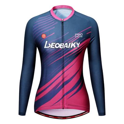 China Breathable Cycling Women's Long Sleeve Zipper Cycling Women's Dry Shirt Pink Woman for sale