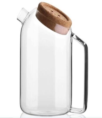 China Sustainable Hot Sales 60.3oz Borosilicate Glass Teapot With Cork Lid for sale