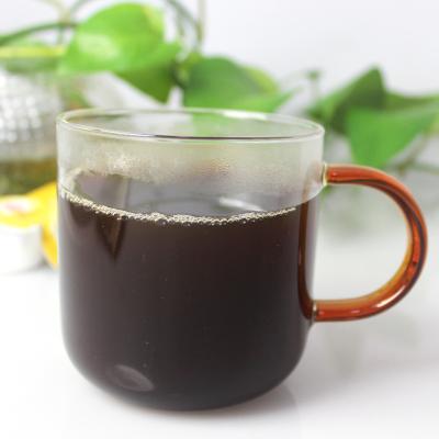 China Sustainable Borosilicate Glass Mug With Colored Handle For Drinking for sale