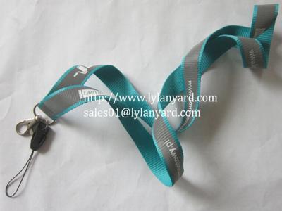 China Custom Promotion Silk Screen Logo Reflecitve Lanyard for sale