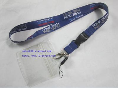 China ID Badge Card Holder Heat Transfer Lanyard With Cellphone Attachment for sale