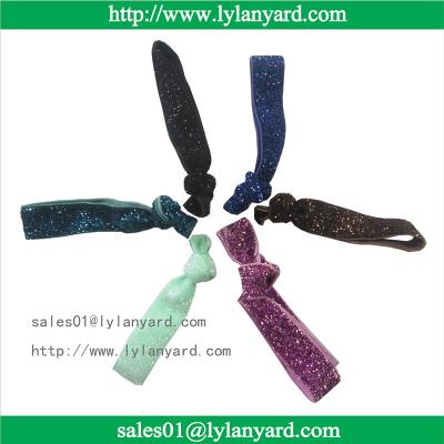 China Wholesale Fashion Knotted Glitter Elastic Hair Tie and Headband for sale