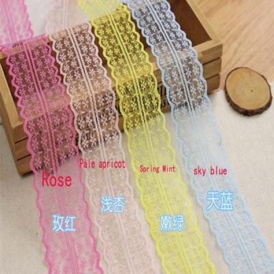 China 45cm Lace Ribbon Tape DIY Embroidered Lace Trim Fabric Sewing Decoration for sale