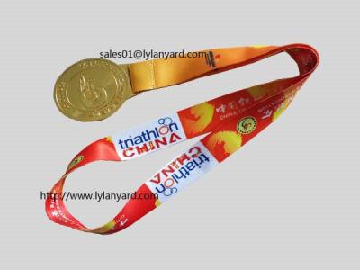 China Medal Holder Neck Straps, Dyes Sublimation Medal Lanyards for sale